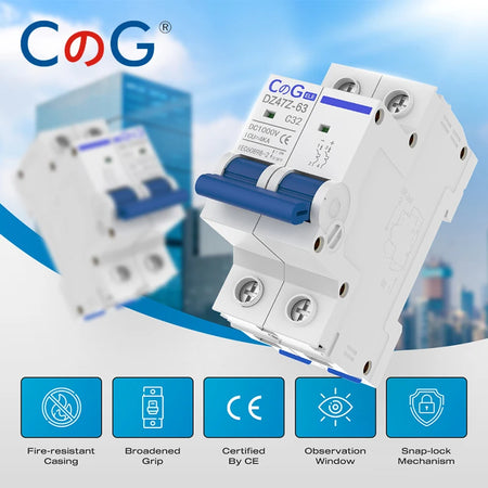 CG DC Miniature Circuit Breaker 500V/1000V - 2 Pole for Solar PV Systems