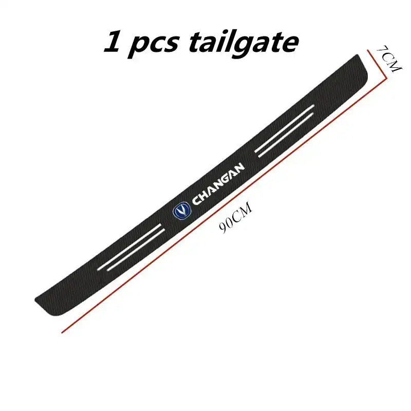 Changan Door Sill Protector Strips Carbon Fiber PU Leather 1PCS Tailgate