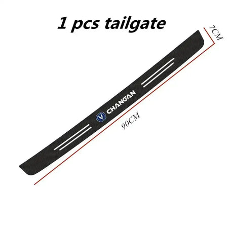 Changan Door Sill Protector Strips Carbon Fiber PU Leather 1PCS Tailgate