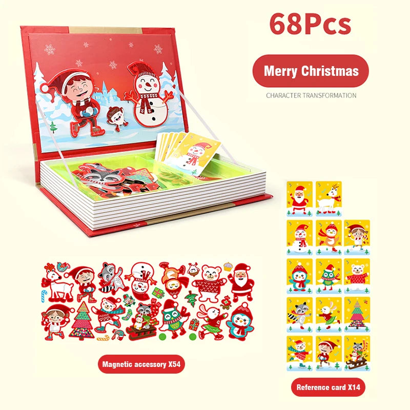 Magnetic Book Puzzle &ndash; Engaging Montessori Learning Game Christmas
