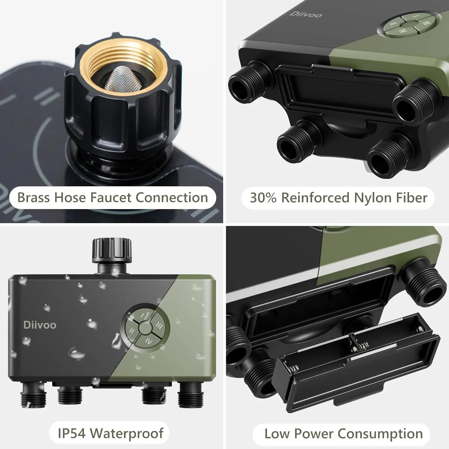 Diivoo 4 Zone WiFi Garden Watering Timer &ndash; Automatic Drip Irrigation Controller with Alexa &amp; Google Assistant Compatibility