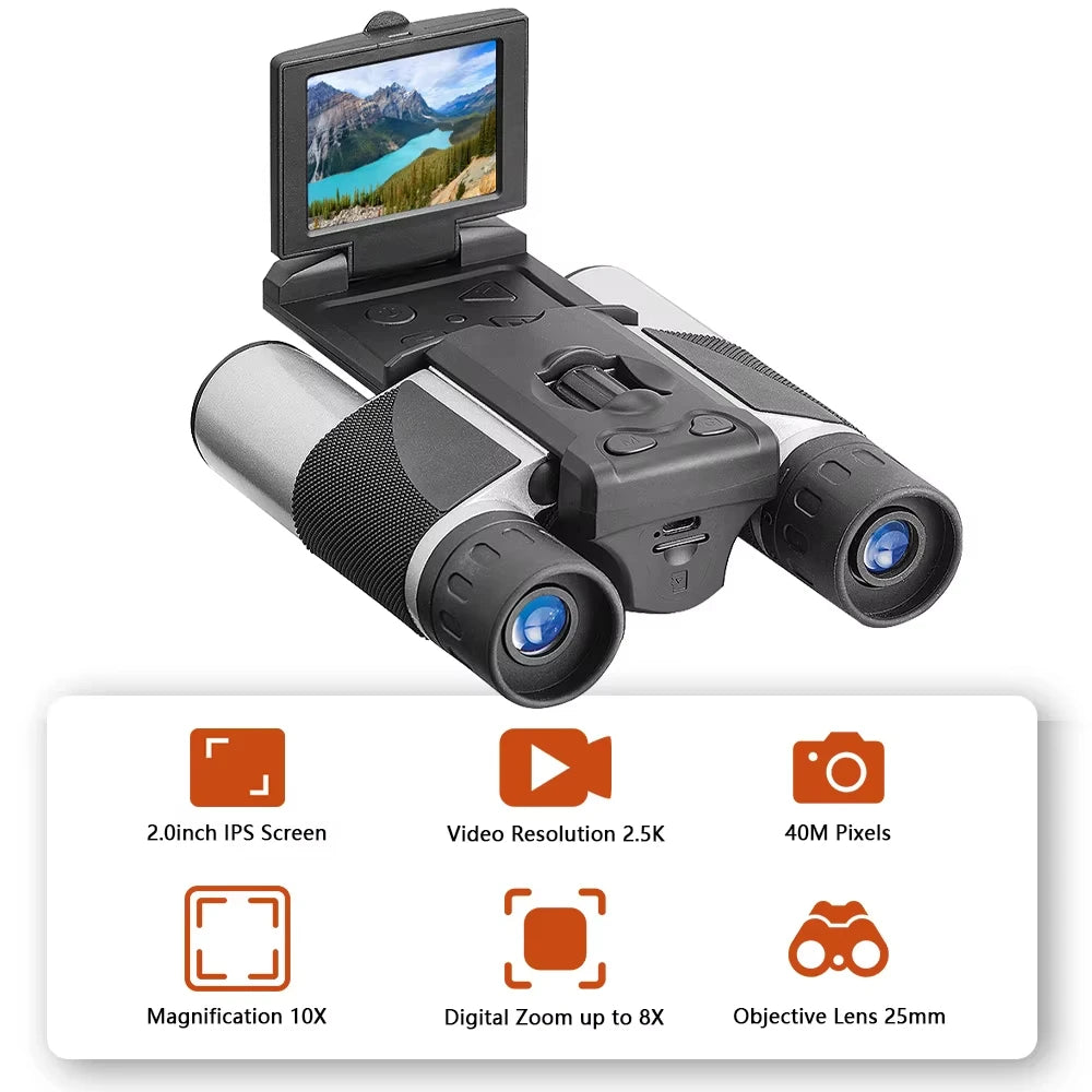 10X Digital Binoculars Telescope - 1080P HD Video Recorder