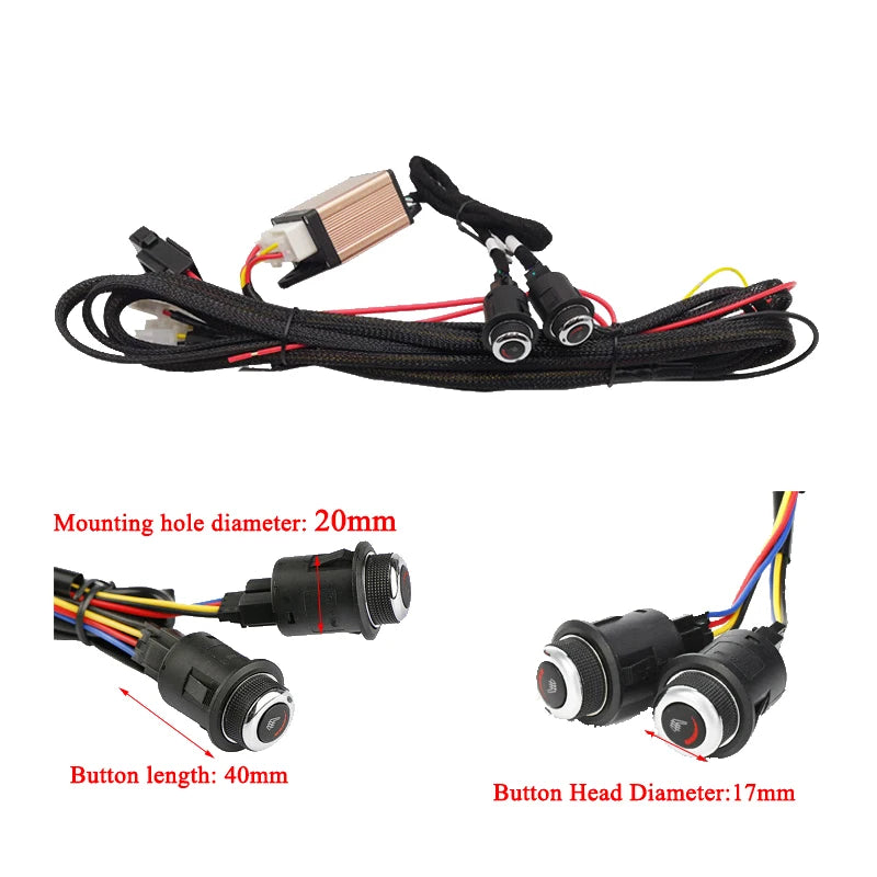 Σετ Θερμαντικών Μαξιλαριών Αυτοκινήτου 12V για 2 Θέσεις, 100W από Ίνες Άνθρακα