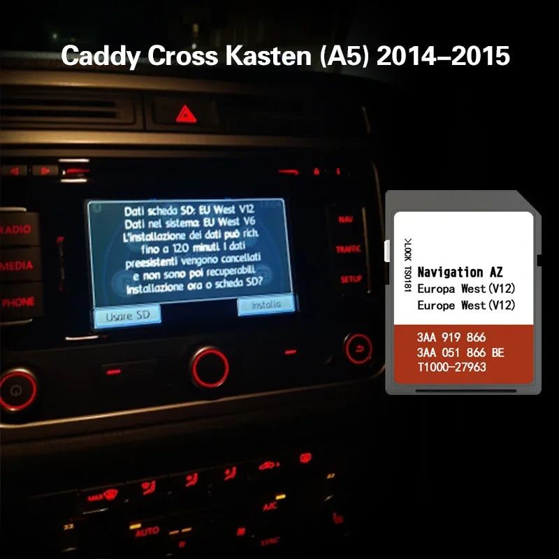 Compatible Caddy Cross A5 2014 2015 West Map Card &ndash; 8GB CHINA / Caddy