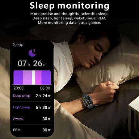 LAXASFIT Smartwatch Bluetooth Talk 2In HR LED Flashlight