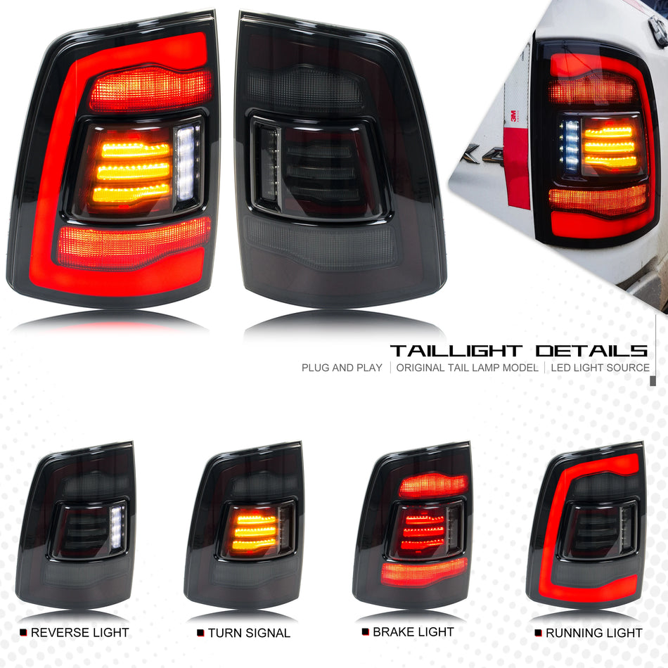 Fari posteriori LED Dodge Ram 1500/2500/3500 2009-2018 con indicatori di direzione sequenziali