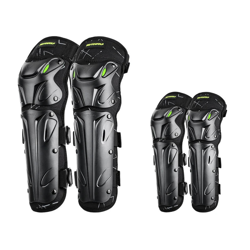 MOTOWOLF Adjustable Motorcycle Knee Protector Pads Star Black