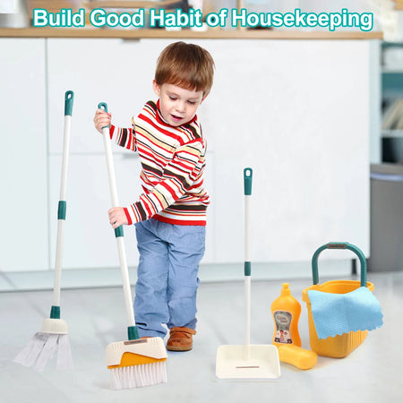 Coolplay 12 Piece Kids Housework Supplies Kit &ndash; Fun and Educational Cleaning Play Set
