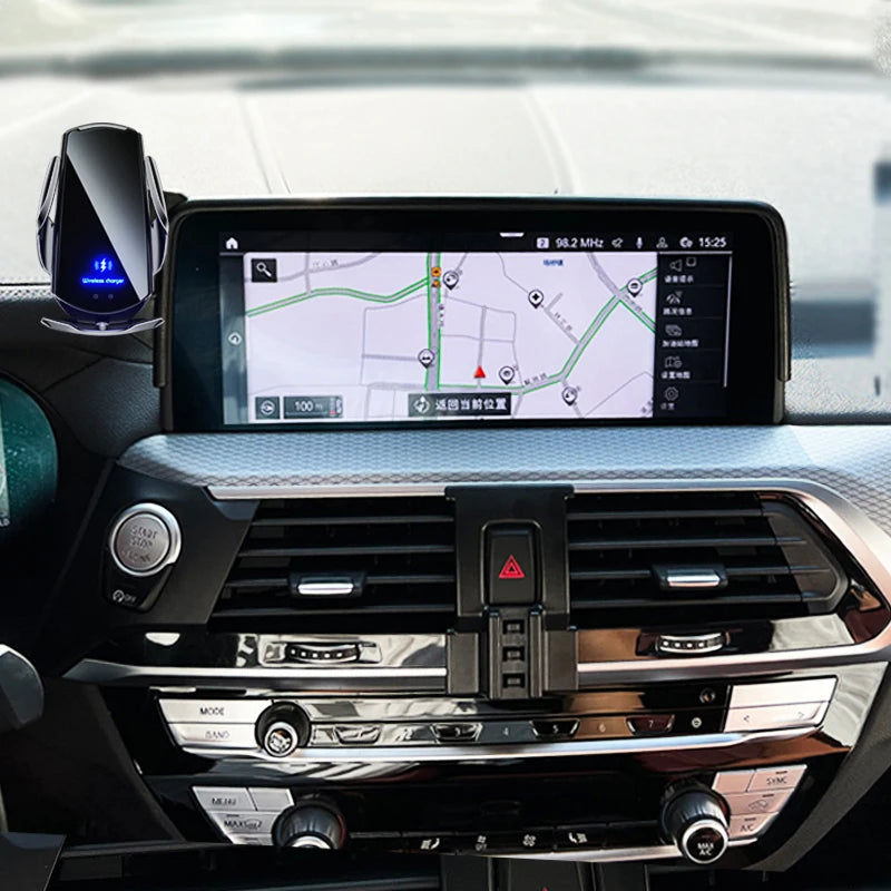 BMW X3 X4 10,3 tum trådlös biltelefonhållare 15W laddning
