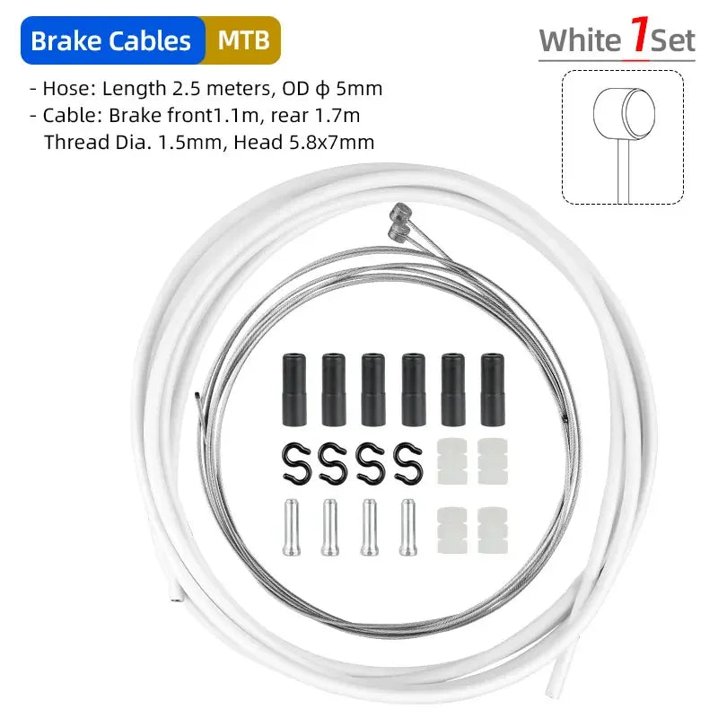 Deemount Brake Derailleur Cables Kit &ndash; Durable Carbon Steel Construction MTB Brake C01C05 WT / CHINA