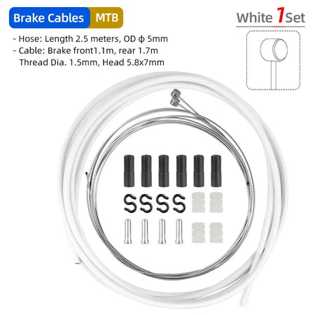 Deemount Brake Derailleur Cables Kit &ndash; Durable Carbon Steel Construction MTB Brake C01C05 WT / CHINA