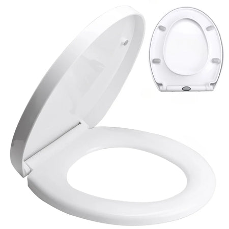 Slow Close Toilet Seat - Quiet Hinges For Smooth Closing B