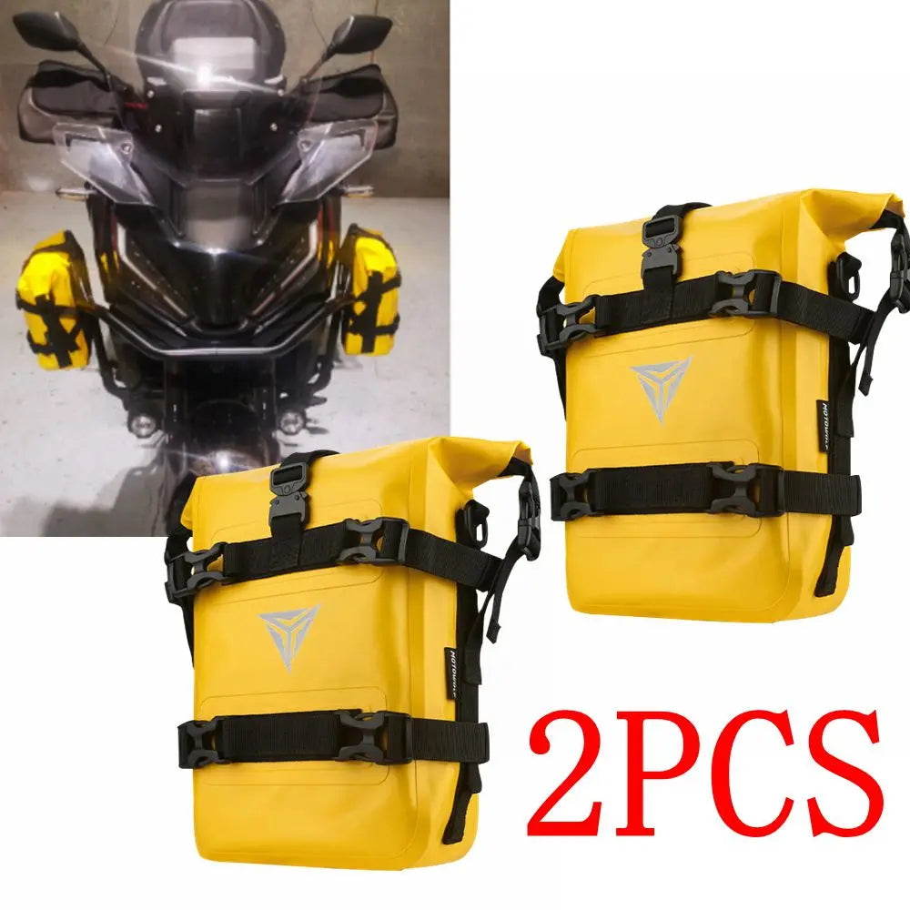 CSHWISDOW Motorcycle Frame Crash Bars Waterproof Bag &ndash; Durable Bumper Repair Tool Storage Yellow2PCS