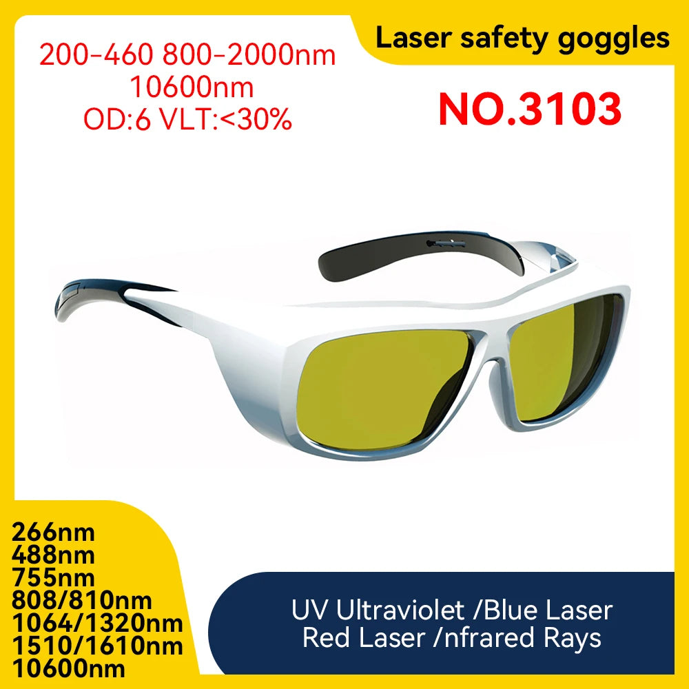 NoEnName_Null OD6 Laser Safety Glasses for 190-2000nm Protection Model 3103 OD6