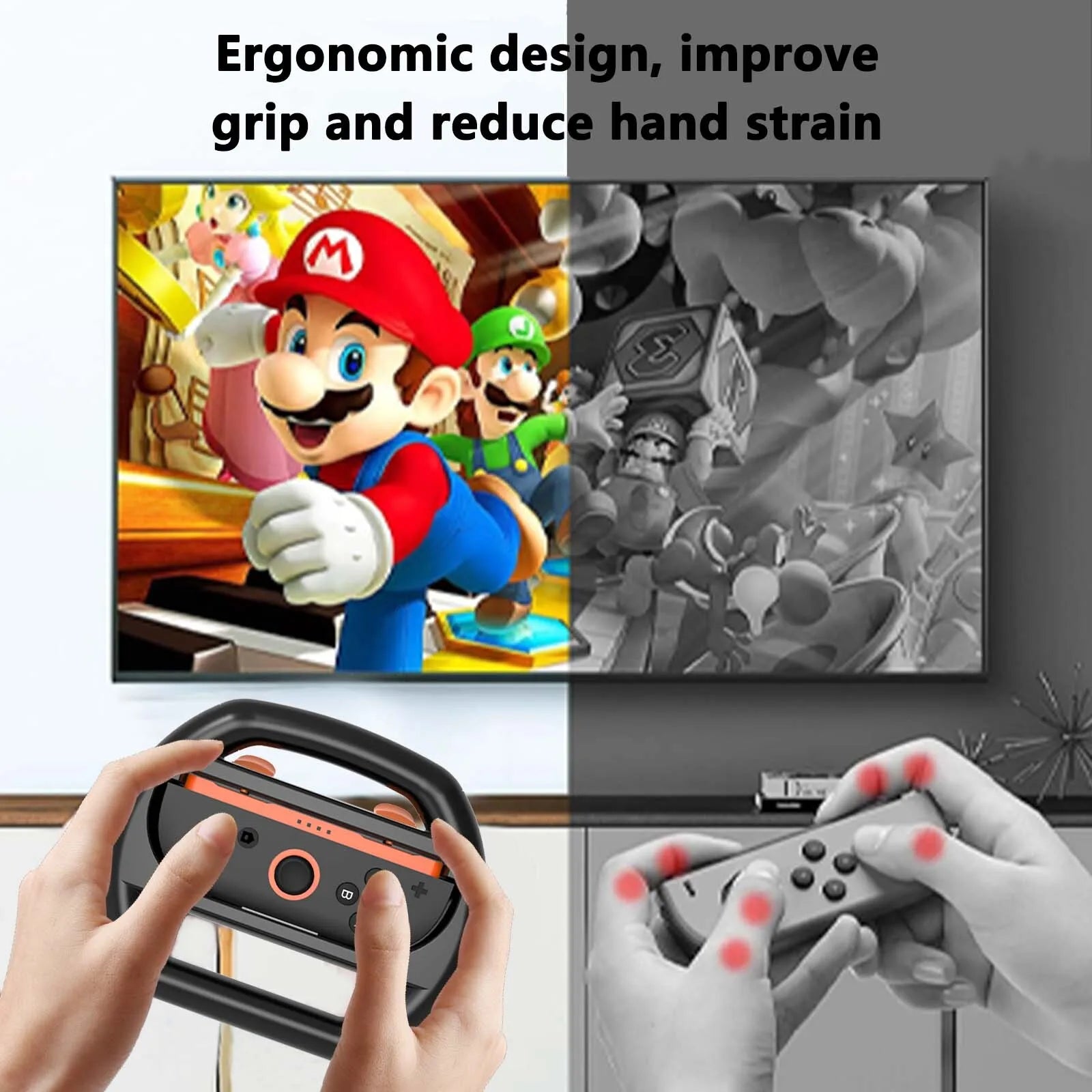 Steering Wheels for Nintendo Switch 2 &ndash; Anti-Slip Grip Racing Wheels for Mario Kart