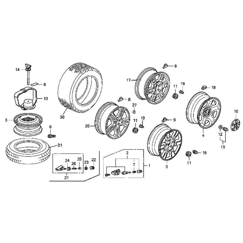 TPMS Sensor 315MHz 4Pcs Set for Honda Pilot Replacement