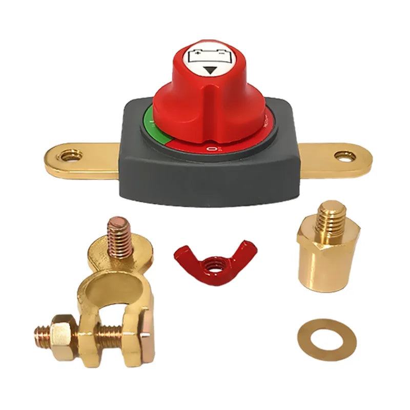 Auto Car Battery Brass Disconnect Switch 12V 24V Marine 200A 300A Battery Mass Switch 2 and 3 Position Cut Off Switch Car Boat