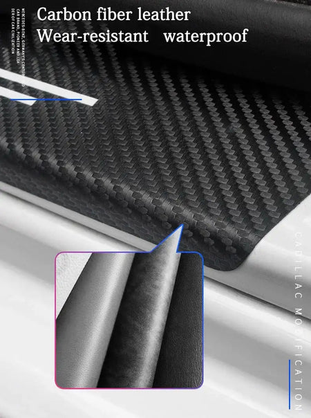 Carbon Fiber Door Sill Protector For Kia Ceed Threshold