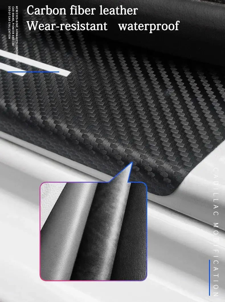 Carbon Fiber Car Door Sill Protector For Kia Venga Threshold