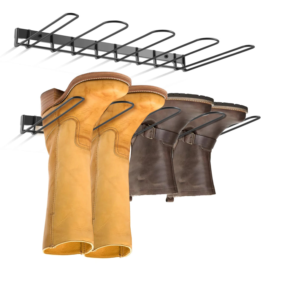 Suport pentru cizme de cauciuc montat pe perete pentru 4 perechi, suport metalic pentru interior