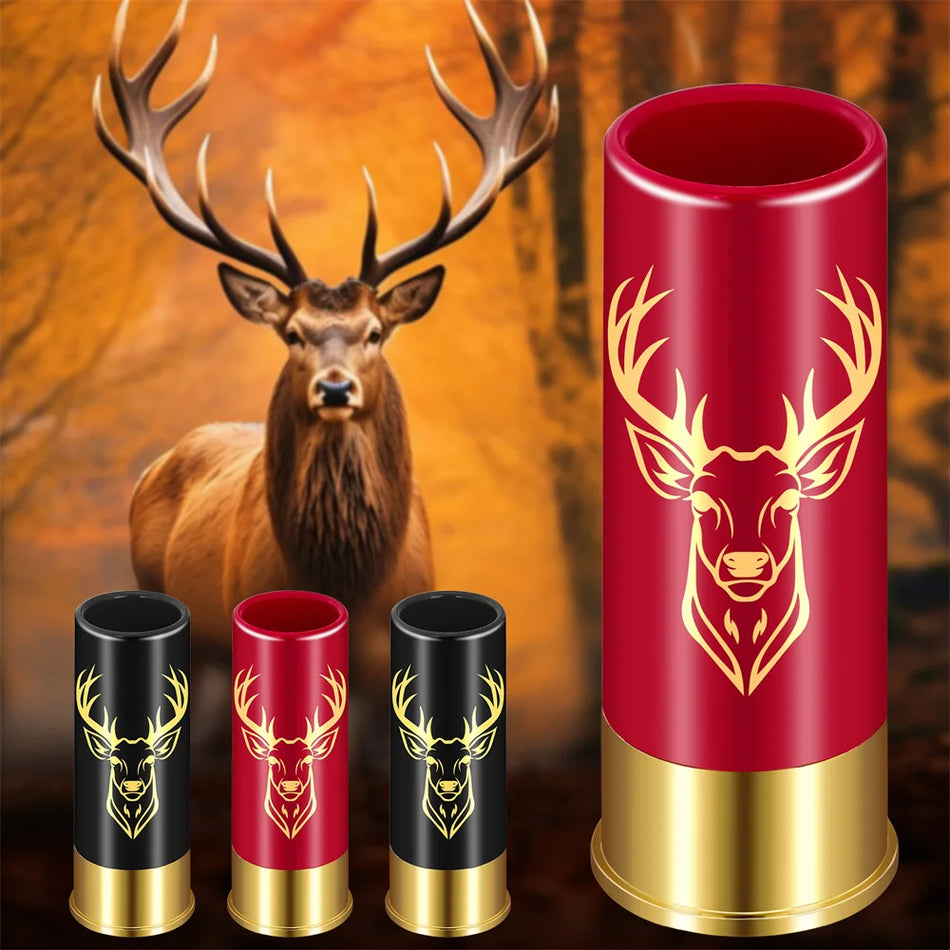 4-teiliges kleines Weinglas-Geschenkset mit Hirschkopf-Muster, Kunststoff-Shotgläser