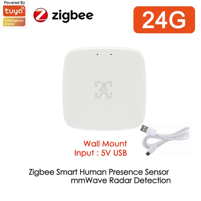 Tuya ZigBee Presence Detector MmWave Radar &ndash; 2 In 1 Sensor 24G Zigbee Wall