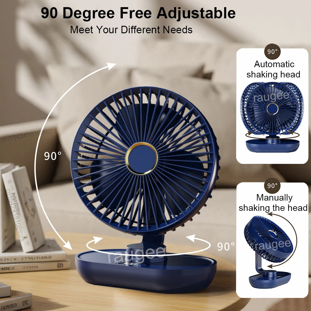 Desk Fan USB Portable Desktop Fan &ndash; Powerful 2400mAh Battery