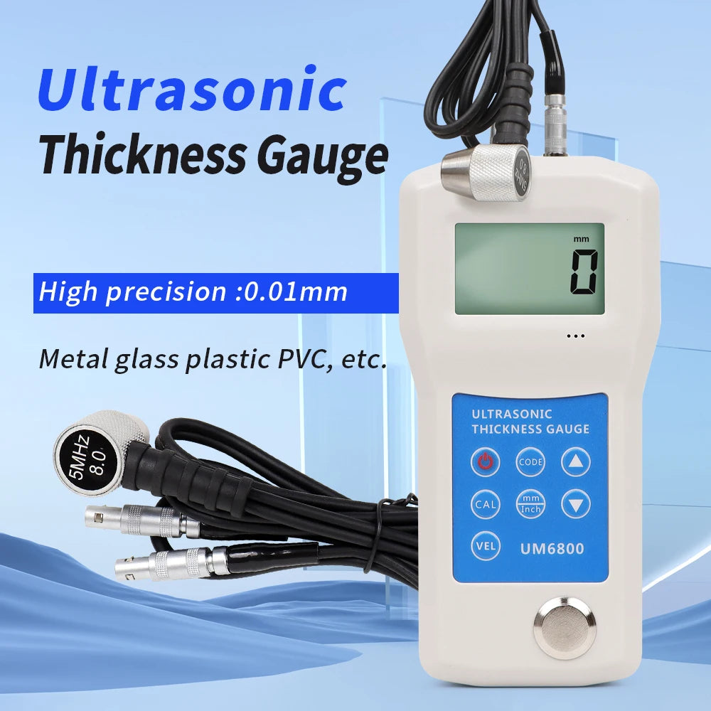 UM6800 Ultrasonic Thickness Gauge &ndash; Backlit LCD Display