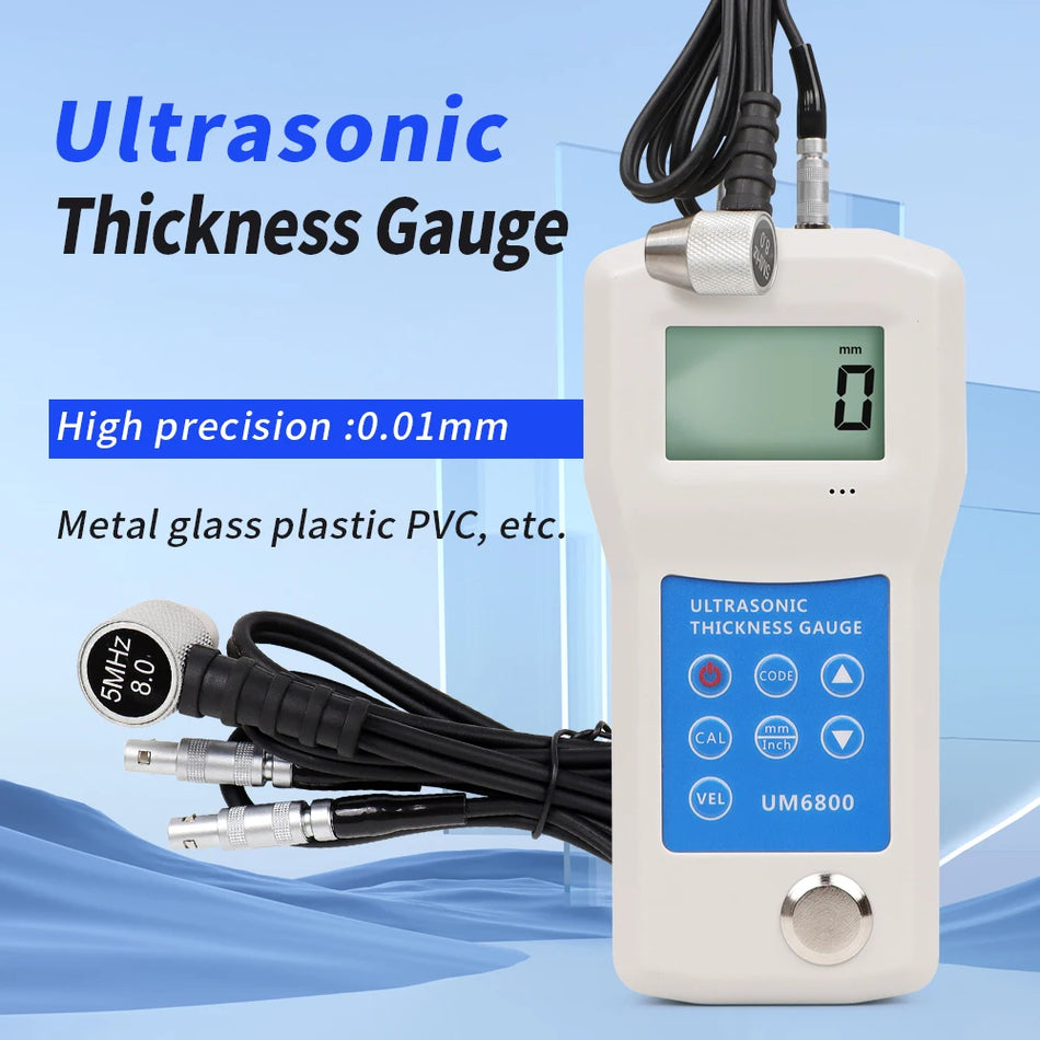 UM6800 Ultrasonic Thickness Gauge &ndash; Backlit LCD Display