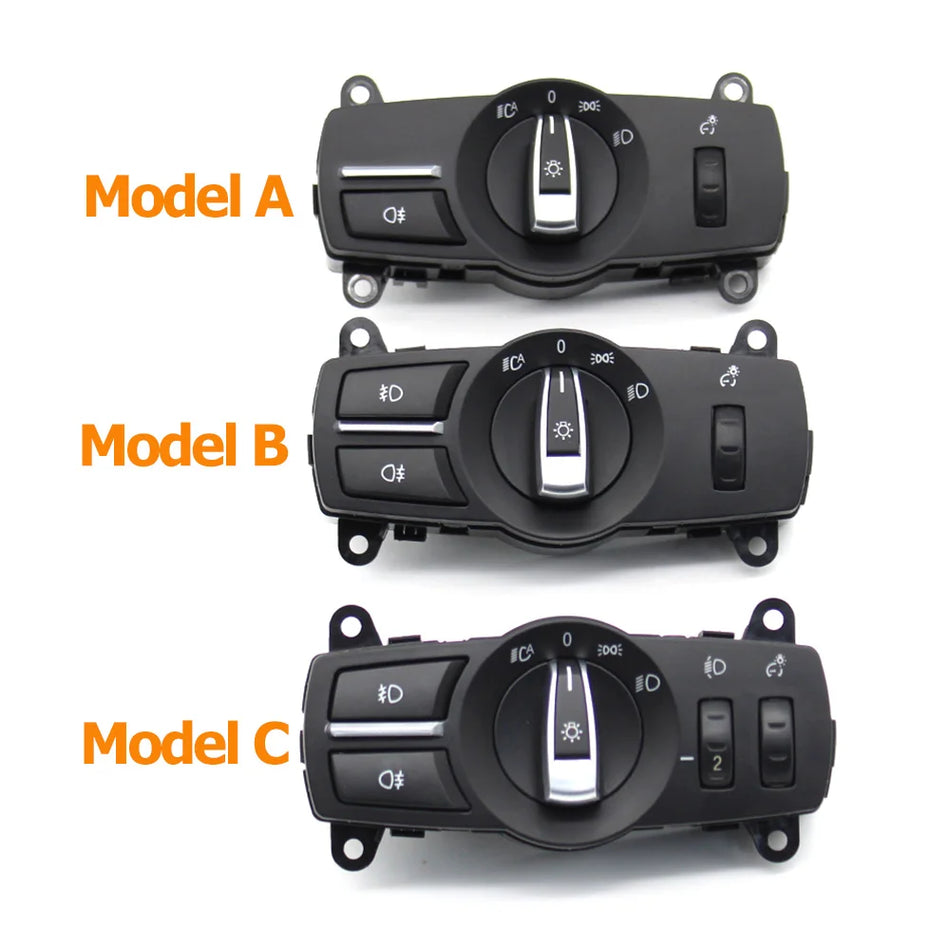 Headlight Switch Assembly for BMW 5 Series 6 Series 7 Series X3 X4 PC ABS Chrome-Rubberized Coating