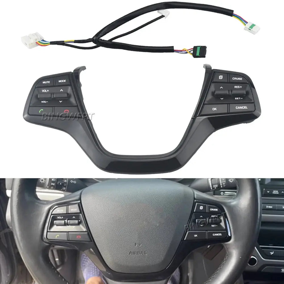 Кнопки круиз-контроля в черном пиано для Hyundai Elantra 2016-2019