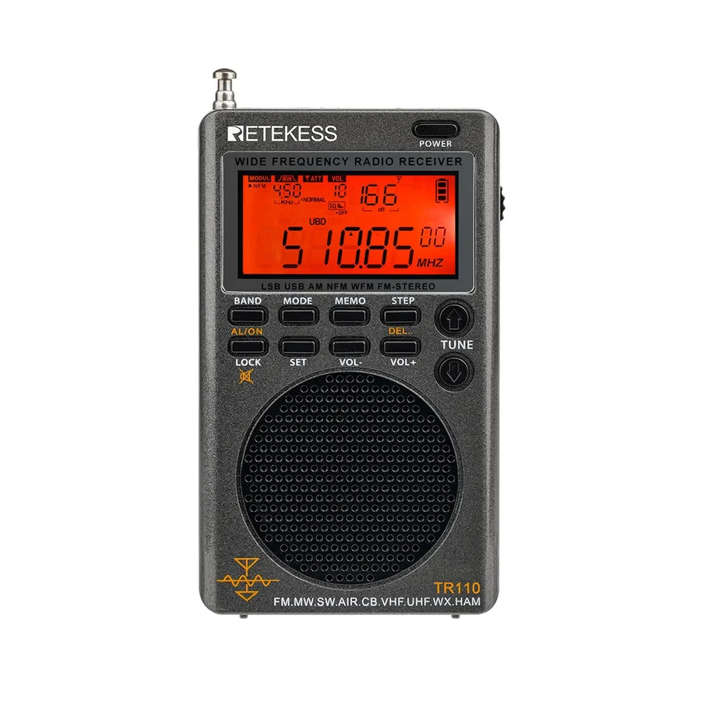 Retekess TR110 Radio - Portable Full Band Receiver with Bluetooth TR110