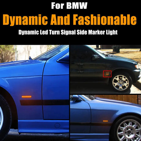 2PCS High Quality Dynamic Flowing LED Side Marker Turn Signal Light Sequential Lamp For BMW 5 Series E39 1995-2003 M5 by InterCyprus Trading Ltd