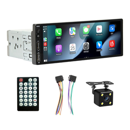 6.9 Inch MP5 Car Radio 1Din - Wired CarPlay Android Auto Radio 4LED