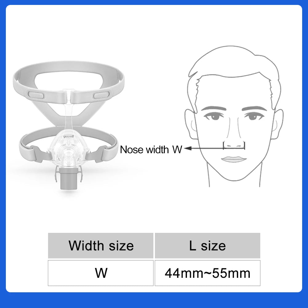 YUWELL Nasal CPAP Mask With Headgear &ndash; Silicone Cushions L  size