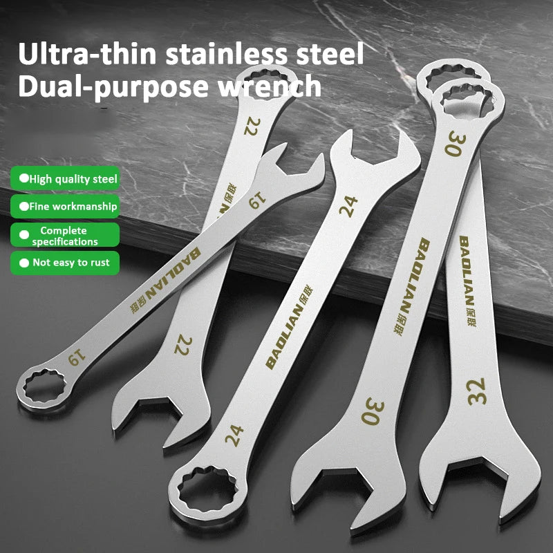 Ultra-thin Ratchet Wrench 5-32MM - Dual-purpose Spanner for Bikes, Motorcycles, and Cars