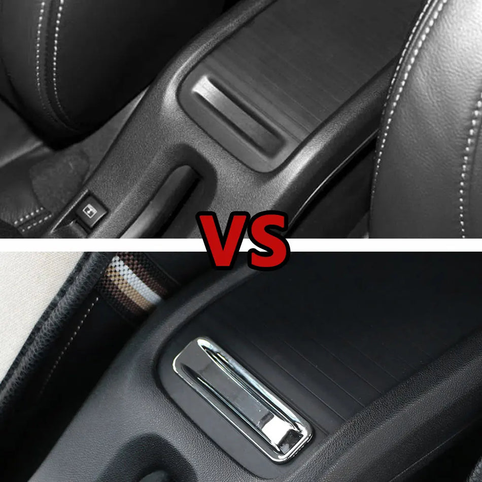 Κάλυμμα Κουτιού Υποβραχιόνιου Peugeot 2008 με Ανοιχτή Λαβή και Διακόσμηση με Παγιέτες, ABS Ασημί