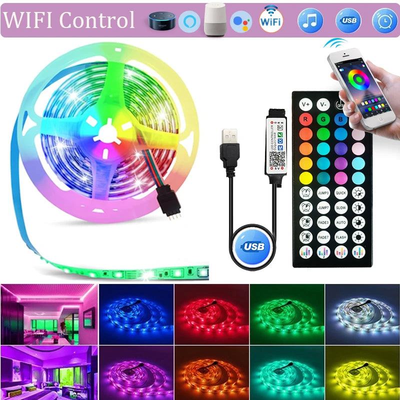 Tuya WiFi LED Strip Lights RGB 5V - Bluetooth Music Sync Wifi controller / 20M
