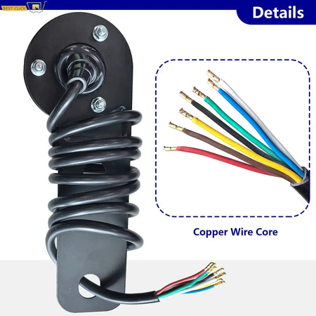 5M 12N 7Pin Pre-Wired Trailer Socket Wiring Extension Cable For Car Caravan Light Electrics Mounting Plate by InterCyprus Trading Ltd