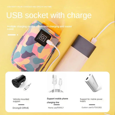 USB Milk Water Warmer Bag &ndash; Safe Insulated Design for Outdoor Travel
