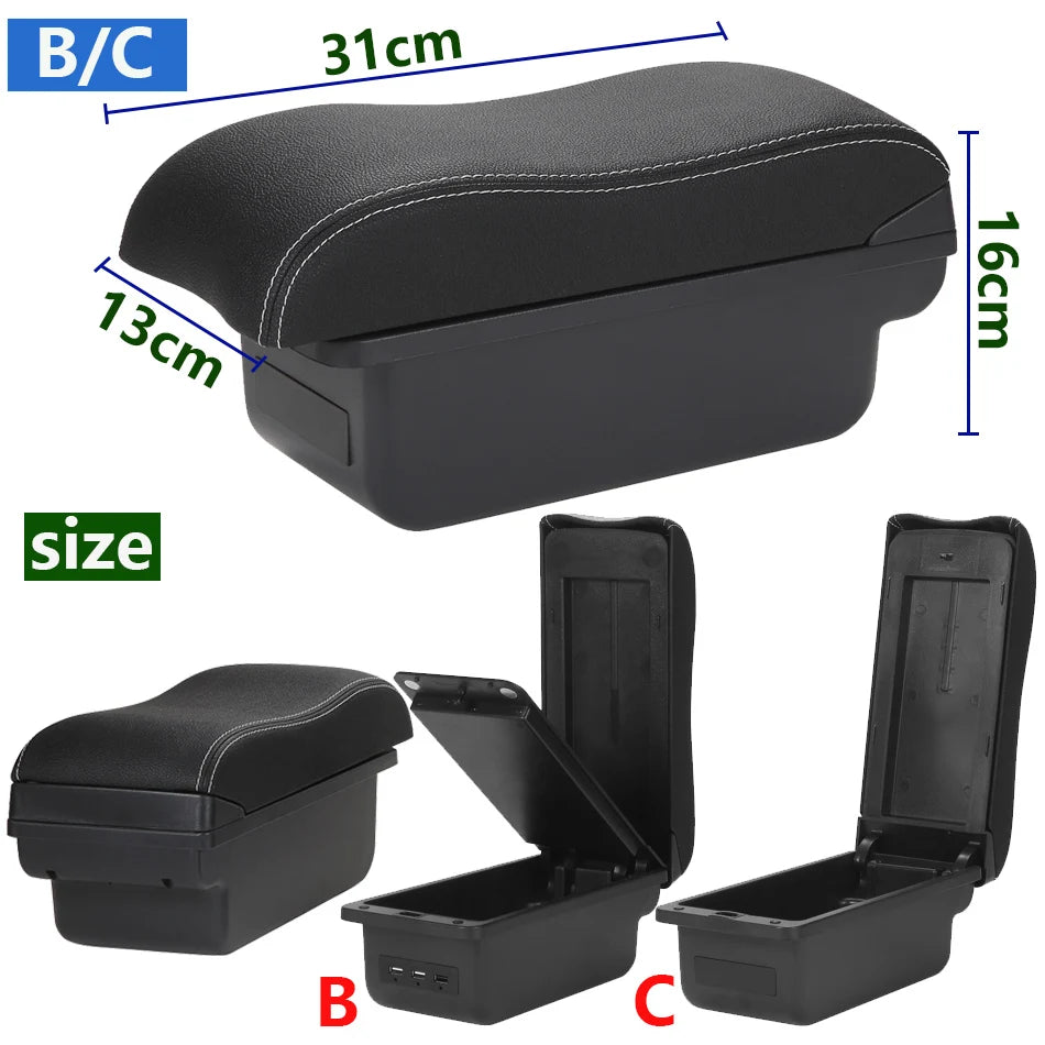 Caja de reposabrazos de la consola central con cuero para Renault Duster 2019-2024