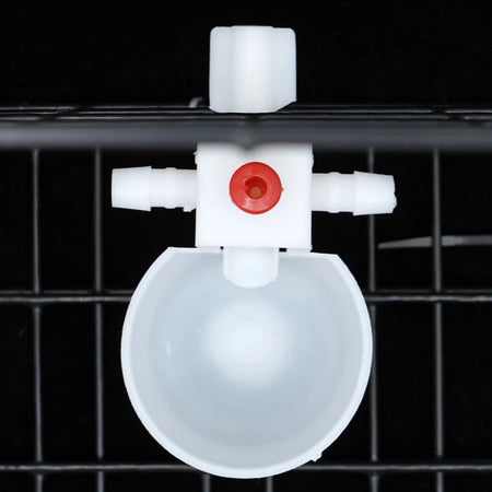 10/20 Sets White Chicken Waterer &ndash; Auto Drinker 9.5mm Cups