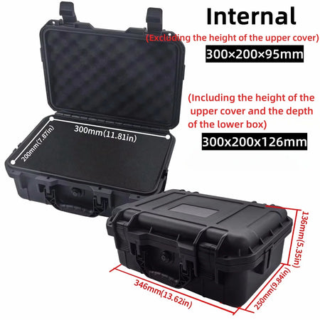 Waterproof Hard Carry Case Tool Box &ndash; Shockproof Organizer 346x250x136mm
