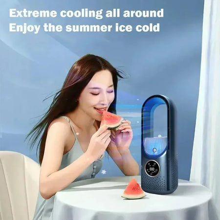 2025 Bladeless Fan | 6 Speed Desktop Fanless Cooler for Office | Silent &amp; Portable