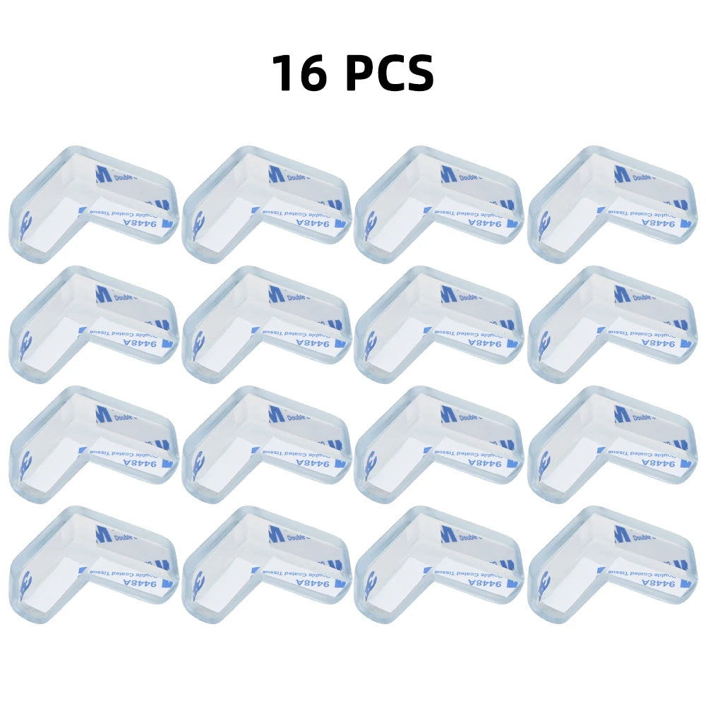 Transparent Baby Safety Silicone Corner Protectors 16PCS L Shaped