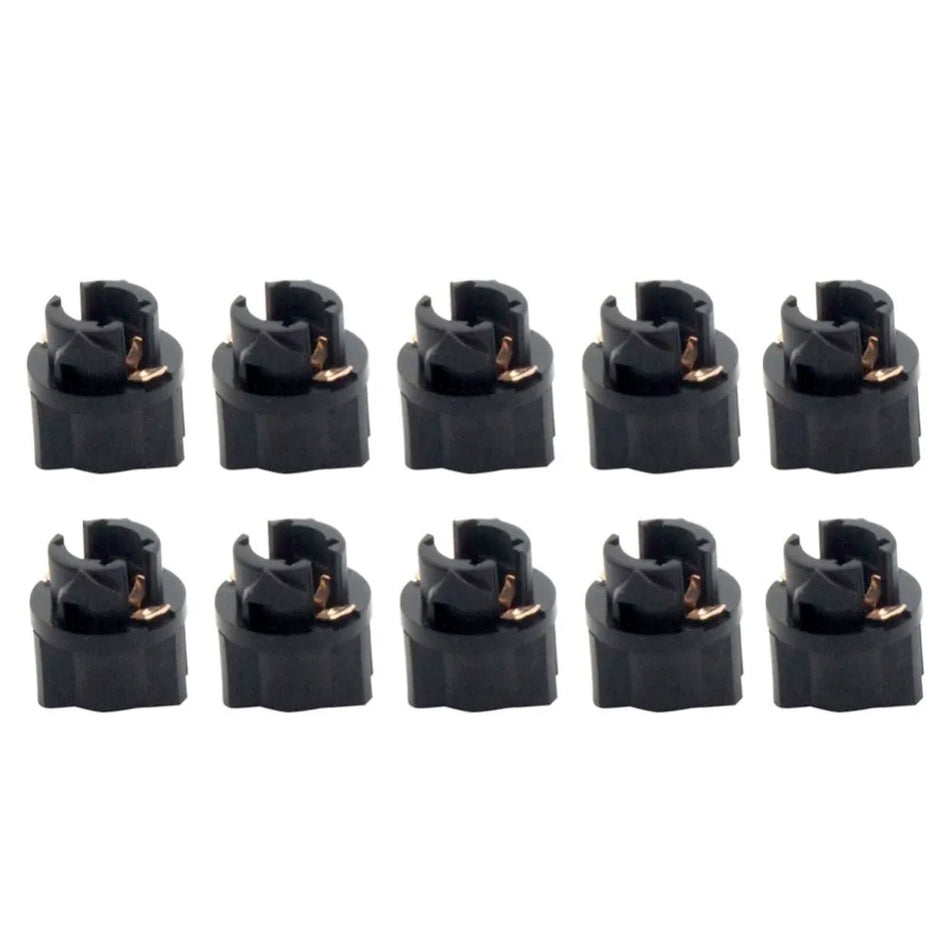 Auforalter 10Pcs T5 V2 Twist Socket T5 PC74 Instrument Panel Cluster Replacement Socket Lamp Holder