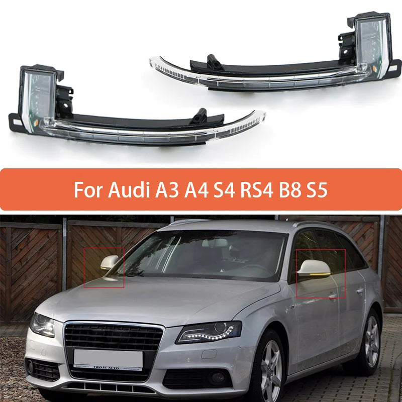 Сигнальные огни поворота для боковых зеркал LED для Audi A3 A4 S4 RS4 B8 S5