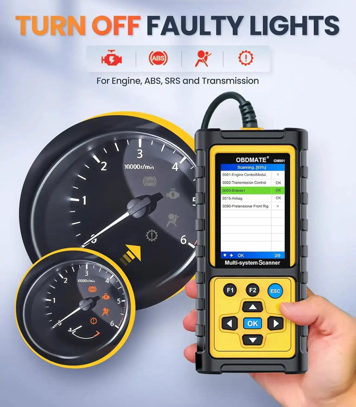 【for Opel】Car OBD2 Scanner ABS SRS TPM Engine Diagnostic Tools Full OBDII Functions Read/Clear Codes Car Diagnostic Tool by InterCyprus Trading Ltd
