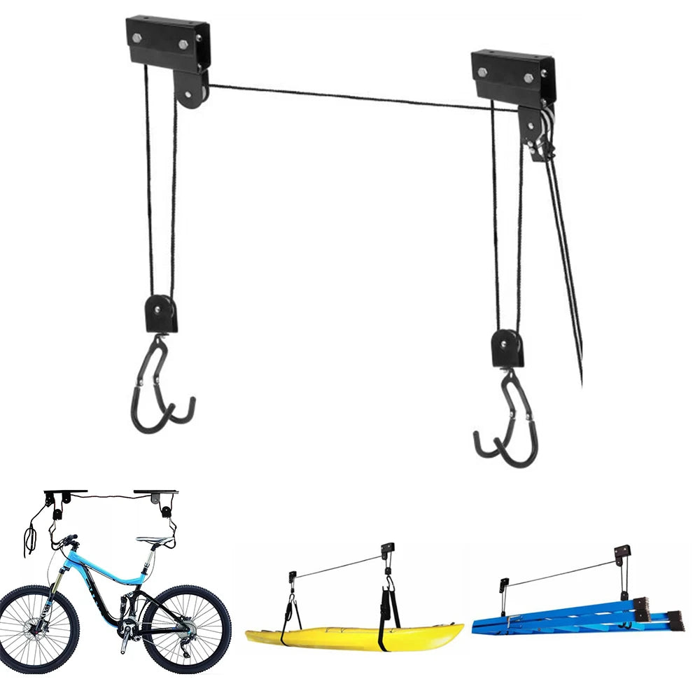 Bicycle Hoist Garage Storage Bike Lift &ndash; Overhead Pulley