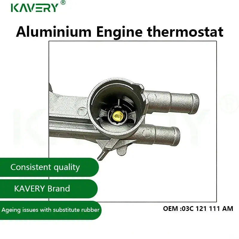 For 1pc Aluminum Engine Coolant Thermostat 03C121111AM 03C121111AG EA111 1.4T/1.6 EOS Golf Jetta Passat SciroccoTiguan A1 A3 Q3 by InterCyprus Trading Ltd